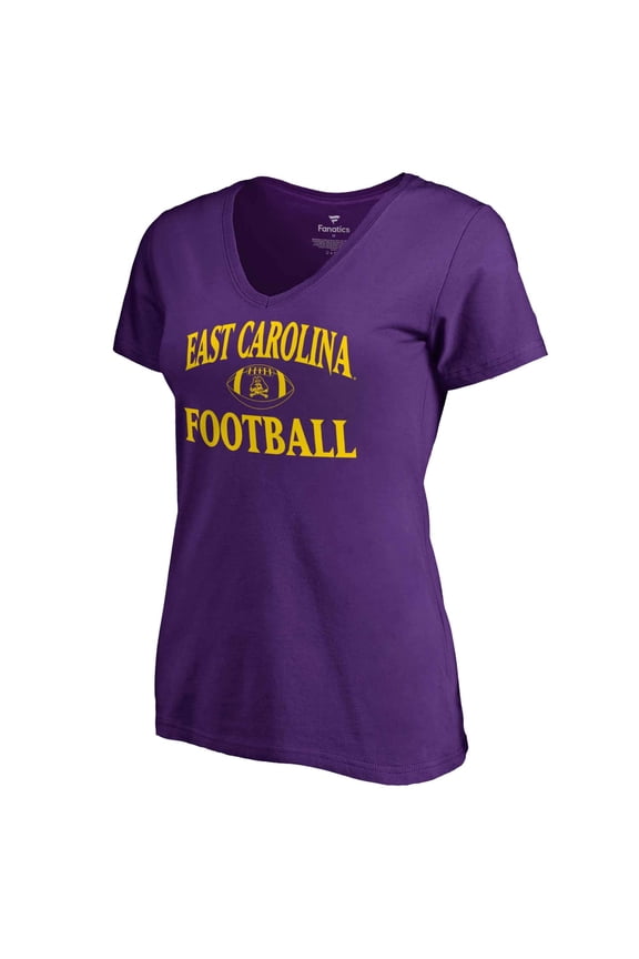Women's Purple ECU Pirates First Sprint V-Neck T-Shirt