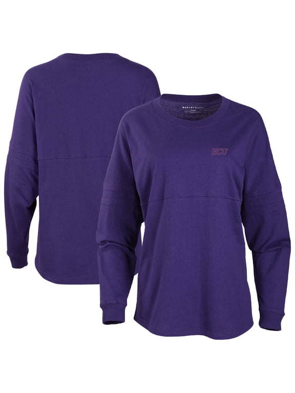 Women's Purple ECU Pirates Pom Pom Long Sleeve Jersey