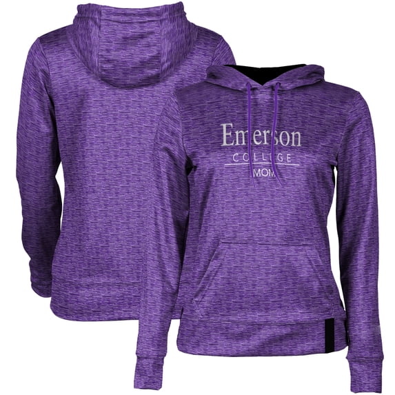 Women's Purple Emerson College Lions Mom Pullover Hoodie