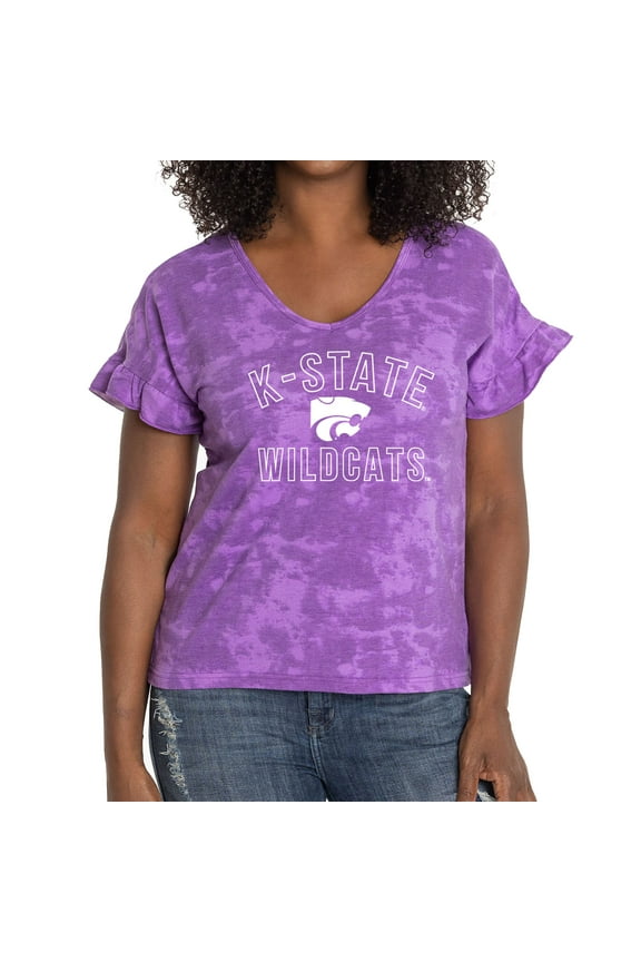 Women's Purple Kansas State Wildcats Daisy Tri-Blend V-Neck T-Shirt
