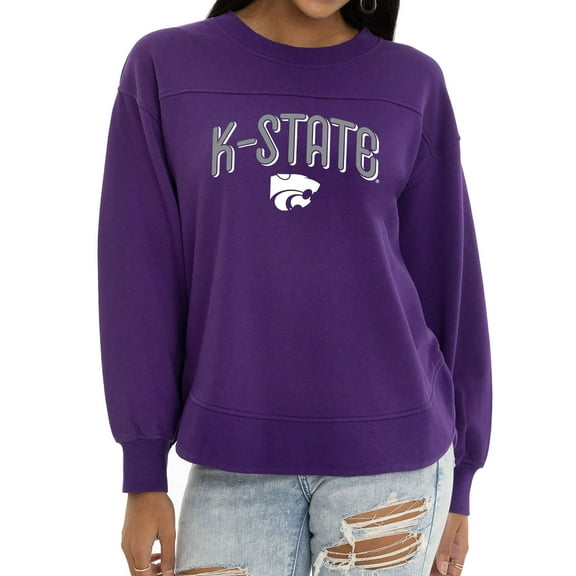 Women's  Purple Kansas State Wildcats Yvette Pullover Sweatshirt