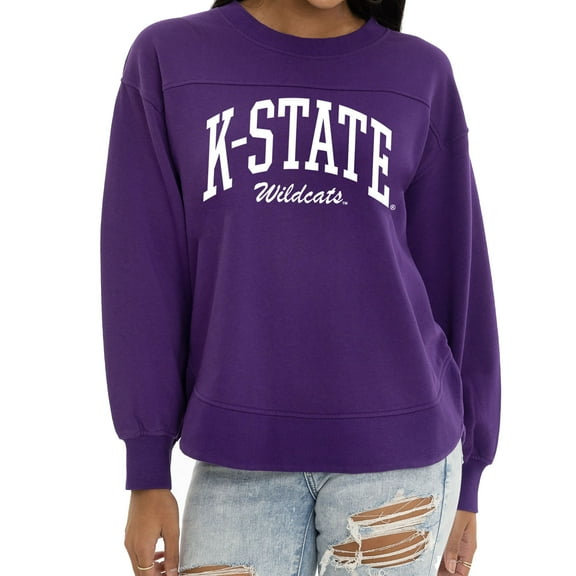 Women's  Purple Kansas State Wildcats Yvette Pullover Sweatshirt