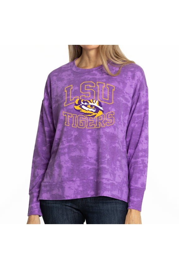 Women's Purple LSU Tigers Brandy Tie Dye Tri-Blend Long Sleeve Top