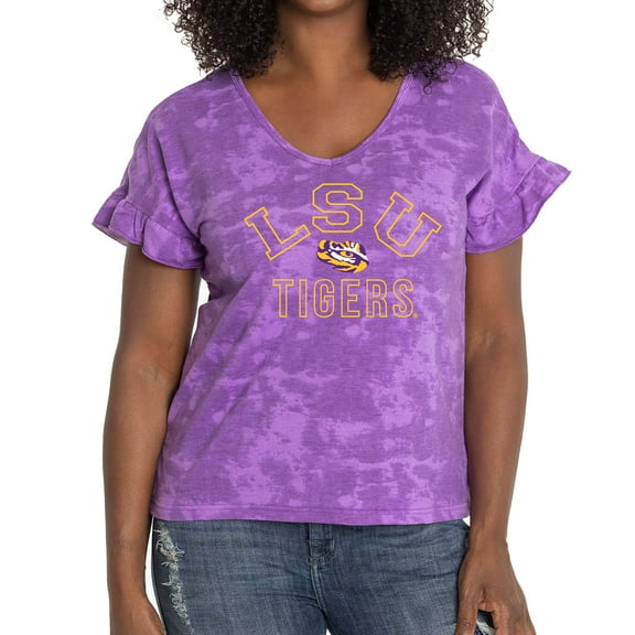 Women's Purple LSU Tigers Daisy Tri-Blend V-Neck T-Shirt