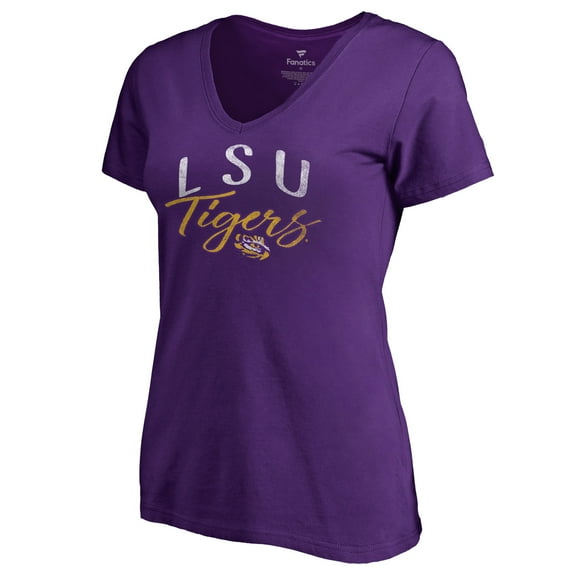 Women's Purple LSU Tigers Graceful V-Neck T-Shirt