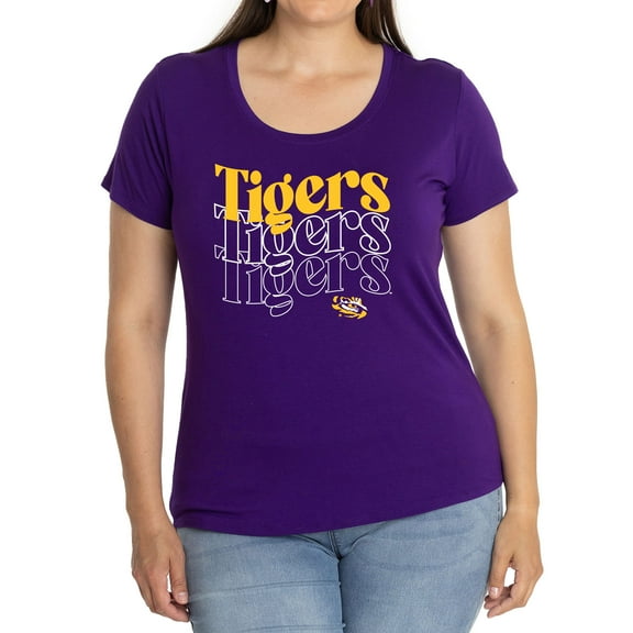 Women's Purple LSU Tigers Scarlet Scoop Neck T-Shirt
