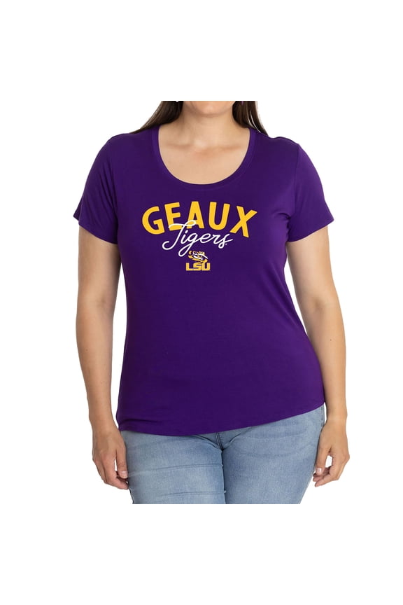 Women's Purple LSU Tigers Scarlet Scoop Neck T-Shirt