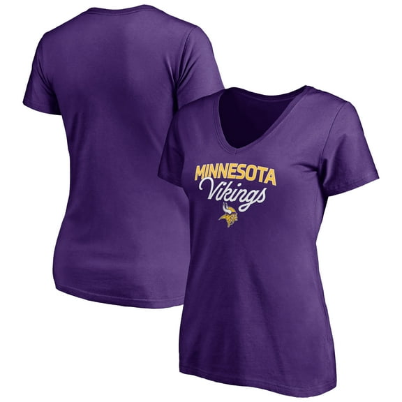 Women's Purple Minnesota Vikings Depth Chart V-Neck T-Shirt