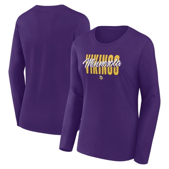 Women's Logo Athletic Purple Minnesota Vikings Grip Long Sleeve T-Shirt