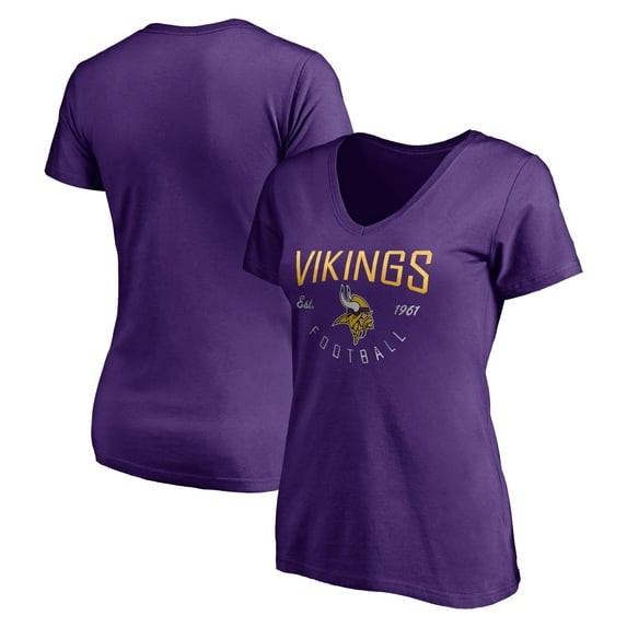 Women's Purple Minnesota Vikings Live For It V-Neck T-Shirt