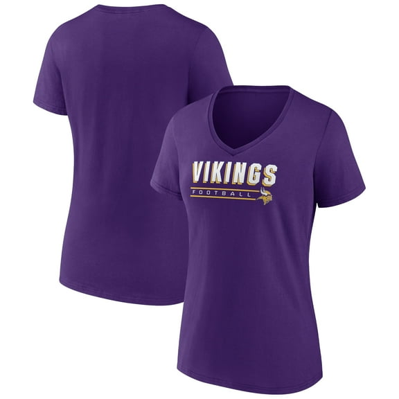 Women's Purple Minnesota Vikings Primary Play V-Neck T-Shirt