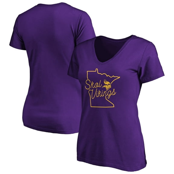 Women's Purple Minnesota Vikings Script V-Neck T-Shirt