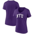 thumbnail image 1 of Women's Purple NYU Violets Basic Arch V-Neck T-Shirt, 1 of 3