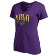 thumbnail image 1 of Women's Purple New Orleans Pelicans NOLA Beads Hometown Collection T-Shirt, 1 of 3