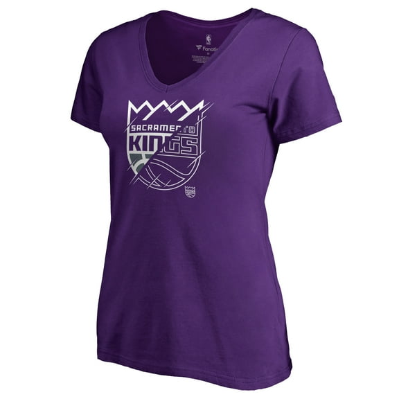Women's Purple Sacramento Kings X-Ray Slim Fit V-Neck T-Shirt