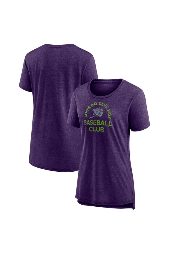 Women's Purple Tampa Bay Rays Cooperstown Collection Selected First Tri-Blend T-Shirt