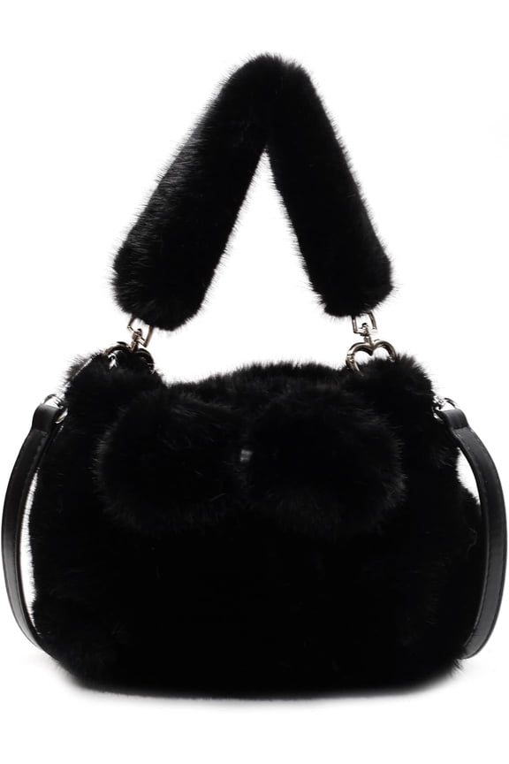 Women's Purse Furry Handbag Crossbody Bag Plush Shoulder Handbag