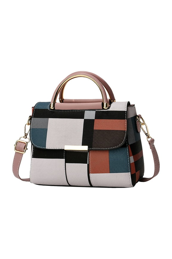 Women's Purse and Handbags Color Block Top Handle Satchel Crossbody Shoulder Messenger Tote Bags for Women