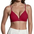 thumbnail image 1 of Women's Push Up Bra - Slim Shoulder Straps Back Front Buttoned Underwear, Thin Small Chest Close Fitting no Steel Rings French Triangular Cup Seamless Bra,Strap Bras for Women,Color: Size: M, 1 of 3