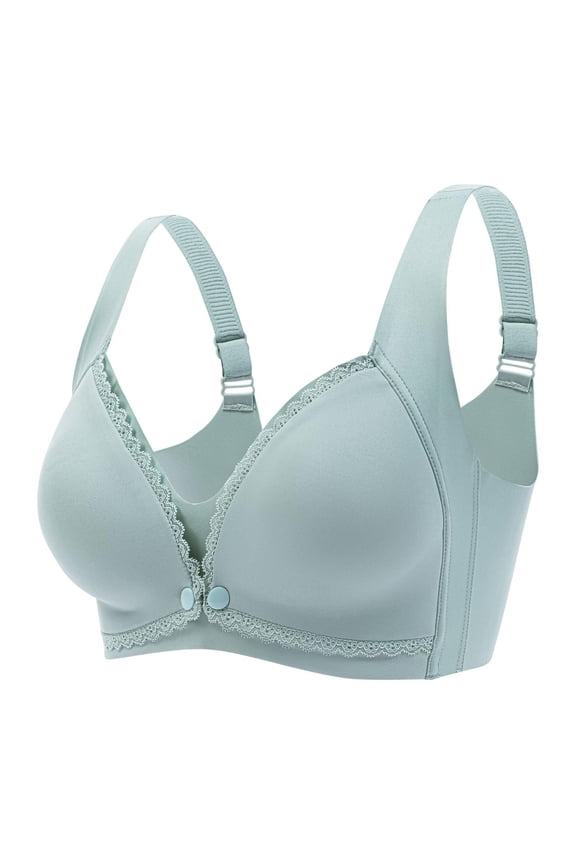 Women's Push Up Bra - Women's Seamless Lace Nursing Bra Wire with Front Double Opening Clasp for Pregnancy and Postpartum Comfort,Strap Bras for Women,Color: Green Size: 36/80