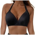 thumbnail image 1 of Women Halter Bikini Top Only Padded Swimsuits Tops Vintage Bathing Suit Top No Bottom, 1 of 8