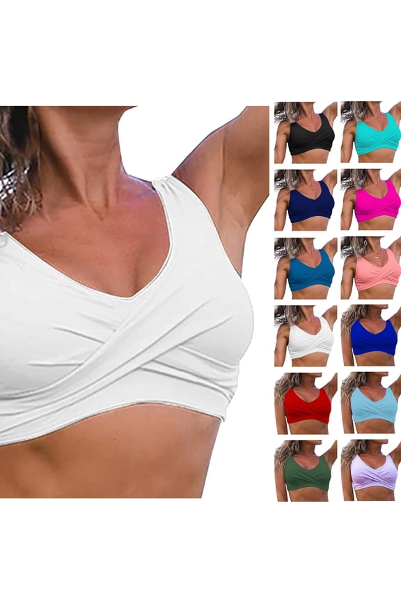 UVEASISHA Women's Push Up Bikini Tops Padded Twist Front Sports Bra Swim Tops Full Coverage wireless Bathing Suit Athletic Swimwear Red XXL