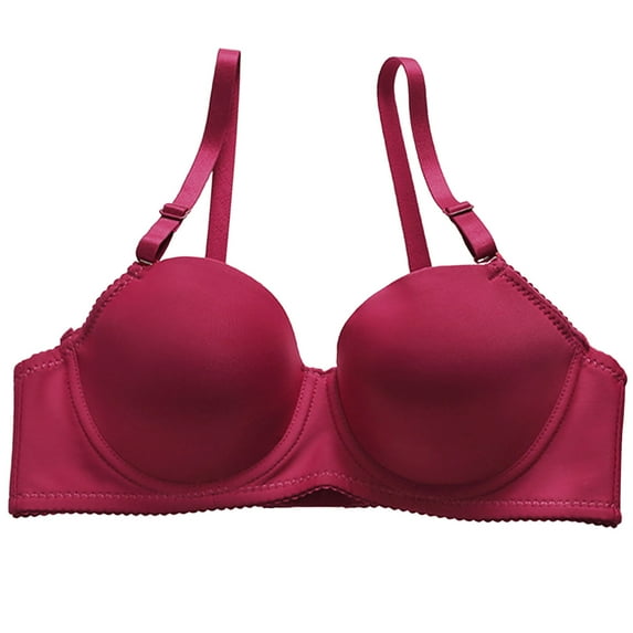Women's Push Up Bra Comfort Full-Coverage Underwire Bra with Support Side Smoothing Bra Add One Cup