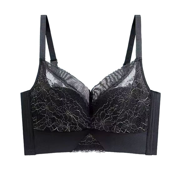 Women's Push Up Bra Comfortable Support Lace Lingerie Wire Thin Side Sag Solid Design
