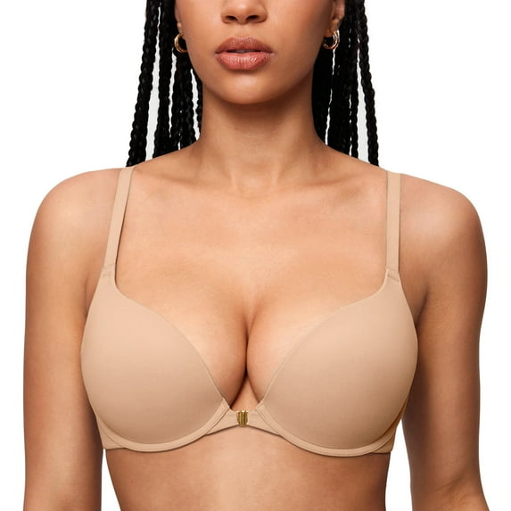 Women's Push Up Bra Front Closure Bras Tshirt Demi Plunge Underwire Bra Inbarely Plus Collection