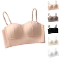 thumbnail image 1 of Women's Push-Up Bra, Full Coverage Light Support Bras, Adjustable Spaghetti Straps, Comfort Feel for Daily Wear | VerBelle,Beige L, 1 of 5