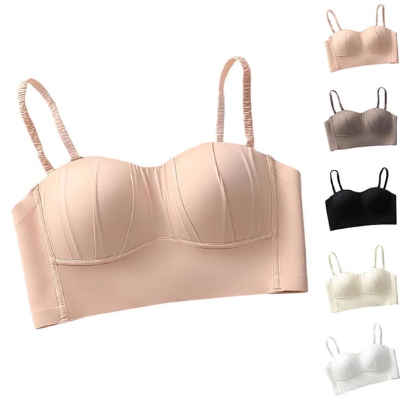 Women's Push-Up Bra, Full Coverage Light Support Bras, Adjustable Spaghetti Straps, Comfort Feel for Daily Wear | VerBelle,Coffee XL