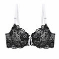 thumbnail image 1 of Women's Push Up Bra Lightly Lined Underwire Floral Embroidery Lace Supportive Bowkont Bras, 1 of 2