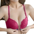 thumbnail image 1 of Women's Push Up Bra Racerback Front Closure Bras Lace Padded Underwire Floral Plus Size Seamless Bra for Large Bust, 1 of 6