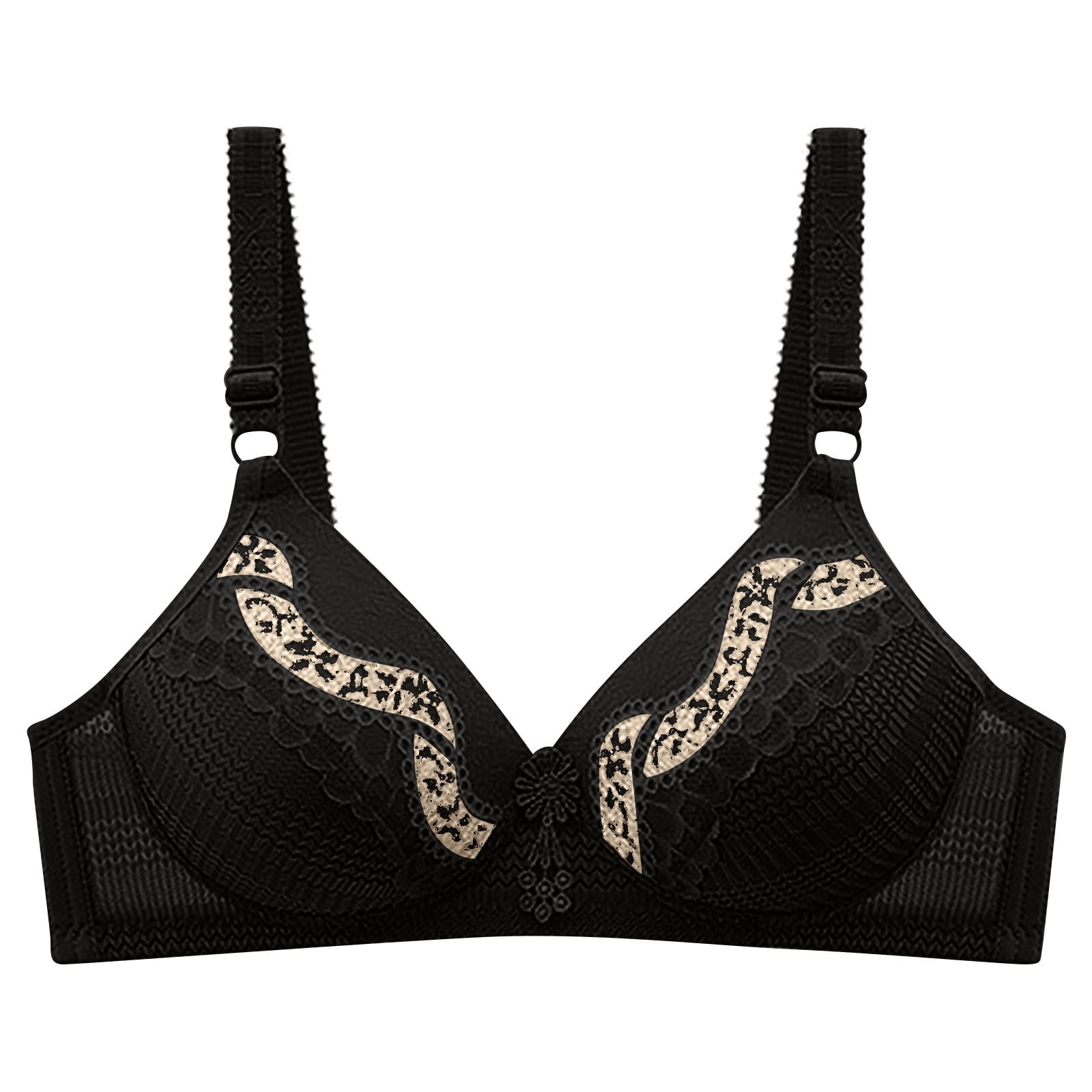 Women's Push Up Bras Lace Comfort Cotton Bra Wireless Support Plus Size