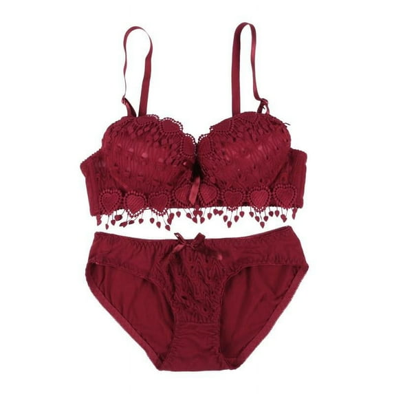 Women's Push Up Bras Lace Lingerie Bra and Panty Sets 2 Piece