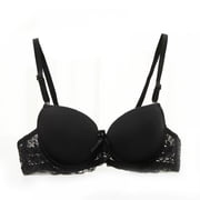Women’s Push Up Lace Bra Comfort Padded Underwire Bra Lift Up Add One Cup