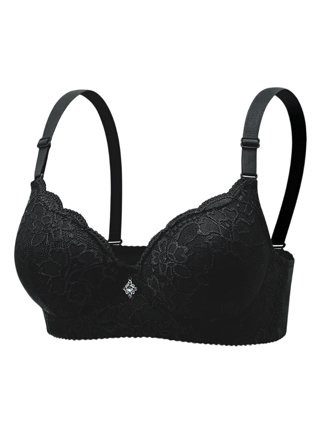 HANSCA Women's Deep Plunge Push Up Bra - Wireless, Low Cut, Padded Cleavage Enhancer, Black, 36B