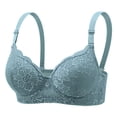 thumbnail image 1 of Women's Push Up Lace Bra - Underwire Thick Padded, Add 2 Cups Lift Up, Deep V Plunge Sexy Bra Blue 38, 1 of 5