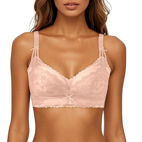 Women's Push Up Lace Bra for Small Chest Full Coverage Lift Sagging Adjustment Contrast Design Comfortable Everyday Wear