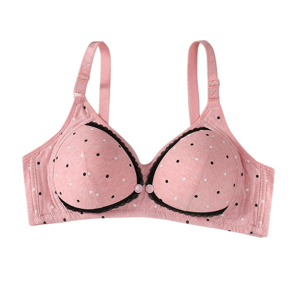 Women's Push Up Lace Bralette Padded Underwire Lingerie Polka Dot Adjustable Straps Nursing Bra