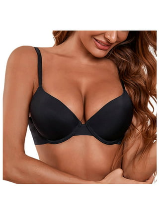 YANDW Front Closure Push Up Bra Strappy Thick Padded Cross Back Add 2 Cup  Plunge Seamless Underwire Bras : : Clothing, Shoes & Accessories