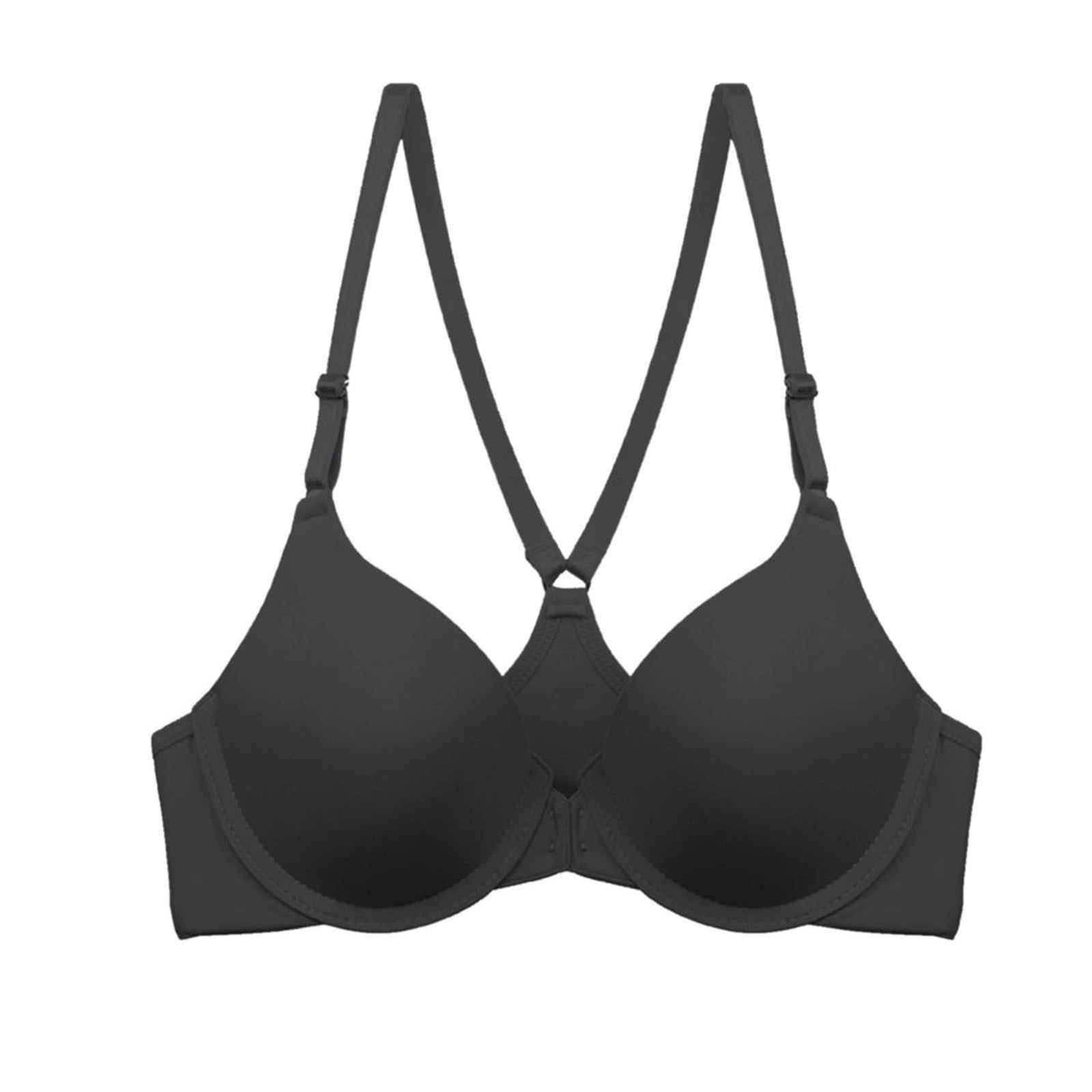 Women's Push Up Racerback Bra Convenient Front Closure Smooth Padded ...