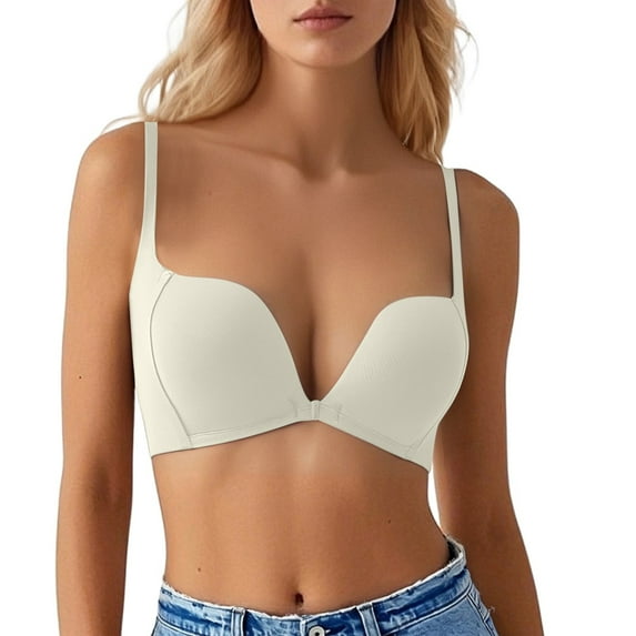 Women's Push Up Underwire Bra Demi T-Shirt Bra Supportive Lift Convertible Comfortable Seamless Smoothing Bras for Everyday Wear
