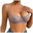 thumbnail image 1 of Women's Push Up Underwire Bra Triple Back Support Solid Color T-Shirt Lingerie, 1 of 4
