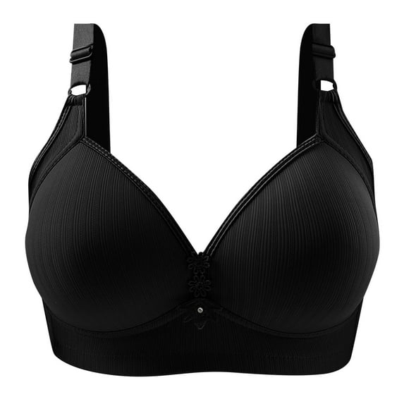 Women's Push Up Wireless Bra Comfort Support No Underwire Bras Comfortable Wire Bralette Everyday Underwear Black 36