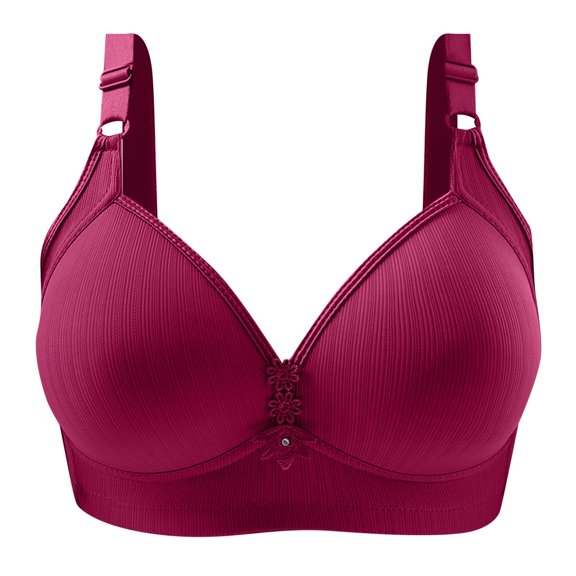 Women's Push Up Wireless Bra Comfort Support No Underwire - Lace Design, Adjustable Straps, 3/4 Cup, Daily Underwear (36-44 Sizes, BC Cups)