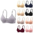 thumbnail image 1 of Women's Push Up Wireless T-Shirt Bra - Padded Plunge No Underwire, Comfortable Bralette, Perfect for Daily, Casual & Travel Use Dark Blue 42, 1 of 6
