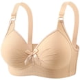 thumbnail image 1 of Women's Push-up Bra Comfortable Breathable Underwear Bra Lift Soild Color Plus Size Everyday Bras (44/100BC, Beige), 1 of 7