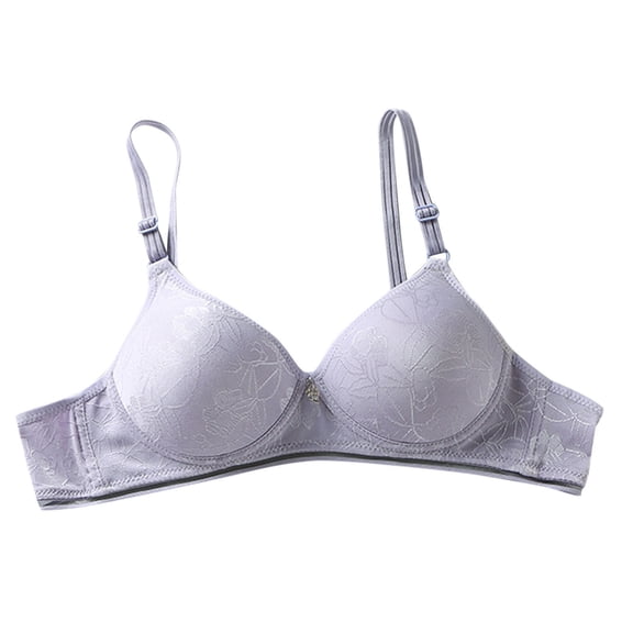Women's Push up Lace Bra Lightly Lined Bra Feature V-Neck T-Shirt Bra Style W-174 Blue L