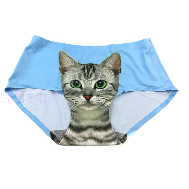 Women's Pussycat Anti Emptied Panties for Cat Printing Underwear Seamless  Briefs